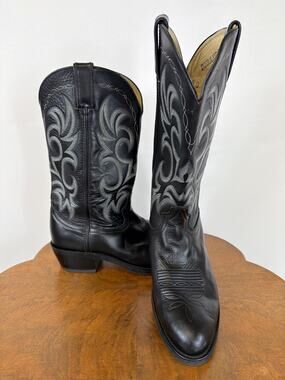 Durango Black Western Boots With Contrast Stitching Mens 8D